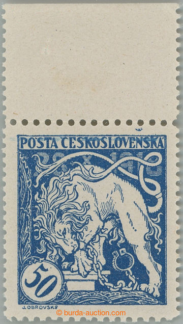 241702 -  Pof.29B, Lion Breaking its Chains 50h blue with upper margi