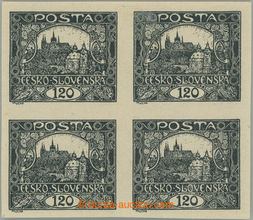 241749 -  Pof.21 Ob, 120h grey, darker shade, block of four with full