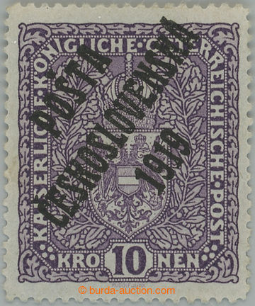 241766 -  Pof.51I, Coat of arms 10K light violet, type II.; hinged, c