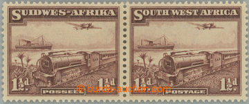 241786 - 1937 SG.96, Postal train 1½d, horizontal pair with English 