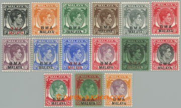 241798 - 1945-1948 SG.1-18, Jiří VI. 1c - $5 s přetiskem BMA MALAY