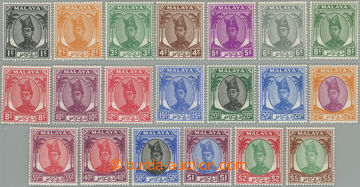 241821 - 1949-1952 SG.67-87, Sultán Ismail 1c - $5, kompletní séri
