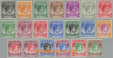 241824 - 1948 SG.3, 6, 16-30, Jiří VI. 1c - $5, typově kompletní 