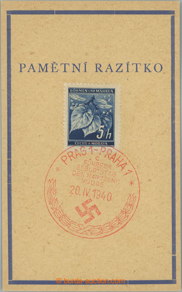 241828 - 1940 PR17, PRAG 1 - PRAHA 1/ Den narození vůdce, otisk PR 