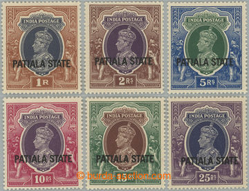 241834 - 1937-1938 SG.92-97, Jiří VI. 1R - 25Rs s přetiskem PATIAL