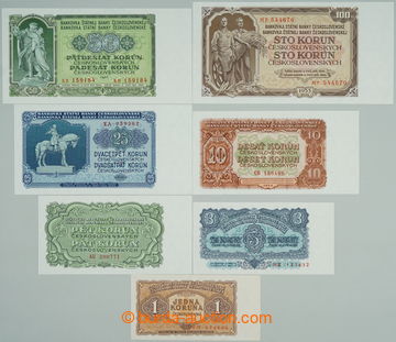 241842 - 1953 Ba.86-92, sestava 7 bankovek 1 - 100Kčs 1953, kompletn