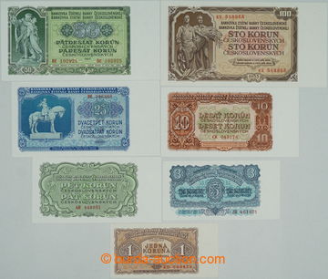 241843 - 1953 Ba.86-92, comp. 7 pcs of bank-notes 1 - 100Kčs 1953, c