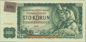 241865 - 1993 Ba.CZ1Ab1, 100Kčs 1961 s nalepeným kolkem, II. vydán