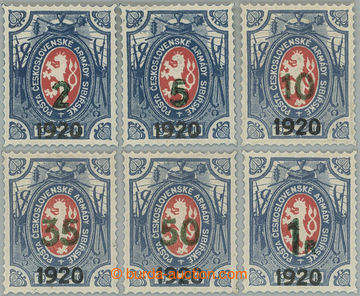 241869 - 1919 Pof.PP7-PP15, Charitable stamps - Lion with black addit