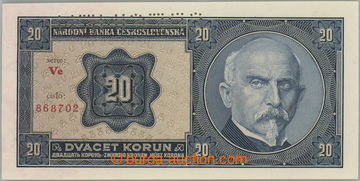 241942 - 1926 Ba.21b2, 20CZK 1926, set In, perf SPECIMEN; very fine