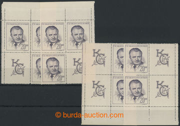 241943 - 1948 Pof.489, Gottwald, hodnota 20Kč, miniatura v rohových