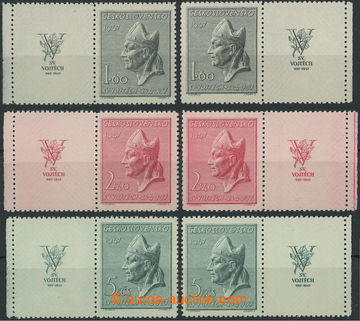 241945 - 1947 Pof.450-452, St. Adalbert 1,60CZK - 5Kčs, complete set