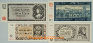 241956 - 1940-1944 Ba.33a, 34, 37a, 42, sestava 4 bankovek: 50K 1940,