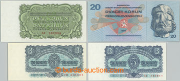 241968 - 1961-1970 Ba.95, 96, 100, sestava 4 bankovek: 3Kčs 1961, s