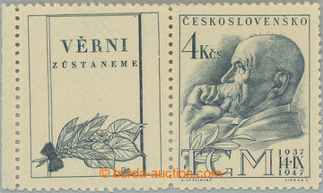 241970 - 1947 Pof.K459 plate variety, Masaryk 4Kčs, marginal stmp wi