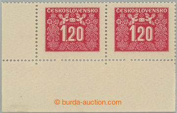 241979 - 1946 Pof.D71 omitted perforation hole, values 1,20Kčs red, 