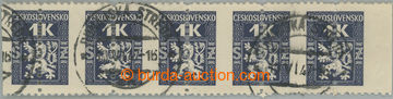 241987 - 1945 Pof.Sl2, Official (I.) 1 Koruna blue-grey, marginal str