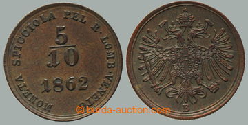 242047 - 1862 Franz Joseph I. (1848 - 1916), 5/10 soldo 1862 B; nice 