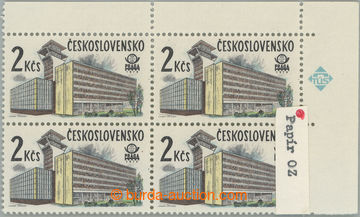 242168 - 1978 Pof.2331xb, New Prague 2Kčs, UR corner blk-of-4, optic