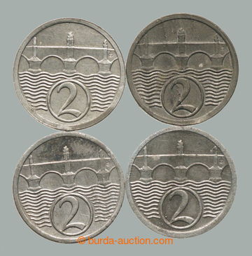 242185 - 1923-1925 ČSR I. / sestava 4 mincí: 2 haléř 1923, 1924 (