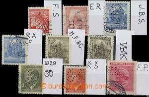 24219 - 1939 - 44 comp. 9 pcs of stamp. with identified perfins, i.a