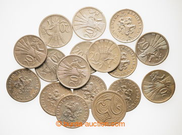 242197 - 1921-1938 ČSR I. / sestava 17 mincí: 20 haléř 1921 (2x),