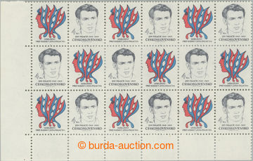 242290 - 1991 Pof.S2982, Palach 4Kčs, L the bottom corner blk-of-18 