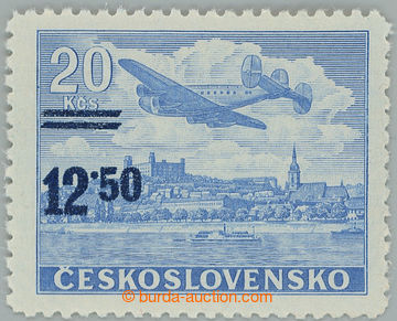 242329 - 1949 Pof.L30VV, overprint provisory 12,50/20Kčs blue, stamp