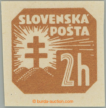 242448 - 1939 Sy.NV10Xx, Coat of arms (I) 2h yellow-brown, with horiz