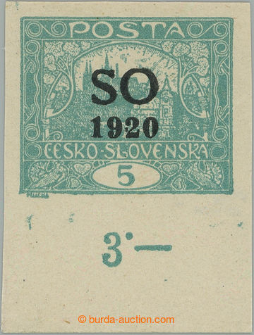 242533 -  Pof.SO3, Hradčany 5h blue-green imperforated, the bottom m