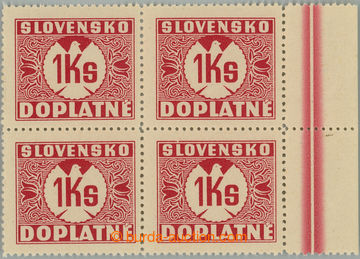 242573 - 1939 Sy.D8y VV, Doplatní (I) 1Ks červená, pravý krajový