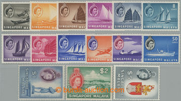 242593 - 1955-1959 SG.38-52, Alžběta II. - Motivy 1c - $5, průsvit