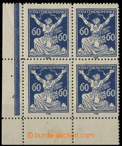 24262 - 1920 Pof.157B, ŘZ 13¾, rohový 4-blok, 1 kratší zo