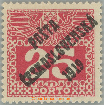 242649 -  Pof.69, Large numerals 25h red, type II.; mint never hinged