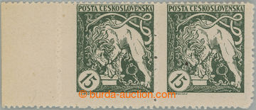 242659 -  Pof.27F, Lion Breaking its Chains 15h green, L marginal hor