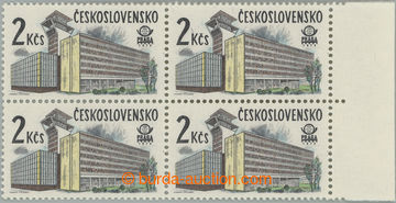 242685 - 1978 Pof.2331xb, New Prague 2Kčs, R marginal blk-of-4, opti