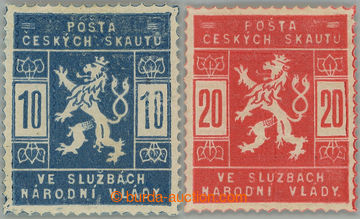 242697 - 1918 Pof.SK1a + SK2a, 10h světle modrá + 20h světle červ