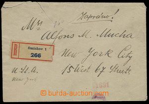 24270 - 1920 MUCHA Alfons (1860–1939), R-dopis adresovaný na Alfo