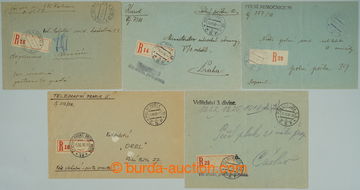 242710 - 1938 POLNÍ POŠTA - MOBILIZACE 1938, sestava 5ks R-dopisů 