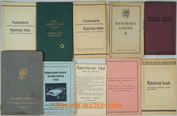 242752 - 1933-1948 FISHING LICENCE / comp. of 5 rybářských cards f