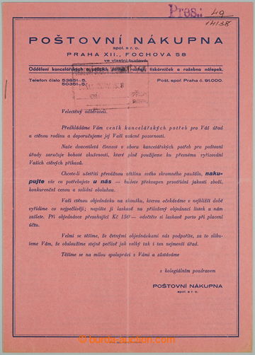 242792 - 1938 RAZÍTKA / propagační reklamní leták Poštovní ná
