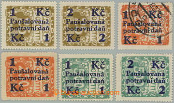242794 - 1925-1929 Pof.PD1-2, PD3 (2x), PD5-PD6, Přetiskové vydán