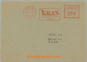 242829 - 1953 OTISKY VÝPLATNÍCH STROJŮ / dopis v místě vyplacen