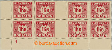 242866 - 1939 Sy.D8y DČ, Doplatní (I) 1Ks červená, sestava 2 lev