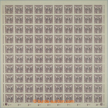 242910 - 1934 COUNTER SHEET / Pof.OT1, 10h violet, complete 100 pcs o