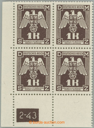 242977 - 1943 Pof.SL18, II. vydání 1K tmavě hnědá, 2. náklad, l