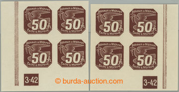 242980 - 1939 Pof.NV8, the first issue 50h brown, L and R corner blk-