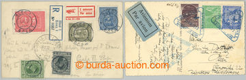 242985 - 1930-1935 2 airmail picture postcards to Czechoslovakia, 1x 