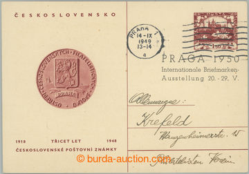 243001 - 1949 CDV95/A(2), PC 30. years Czechosl. post. stamp. with of