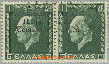 243078 - 1941 CEFALONIA - Italian occupation / Sass.8, 2x Greek 1Dr w
